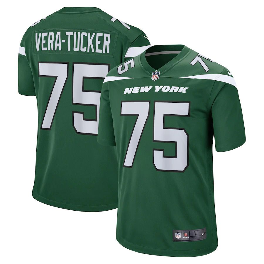Men New York Jets #75 Alijah Vera-Tucker Nike Gotham Green 2021 Draft First Round Pick Game NFL Jersey